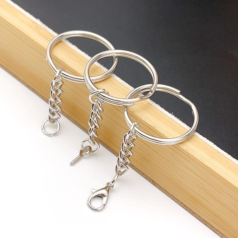 20-100Pcs 20-25mm Metal Screw Pin Key Ring Key Chain Round Wire Open Circle DIY Jewelry Toy Pendant Making Accessories
