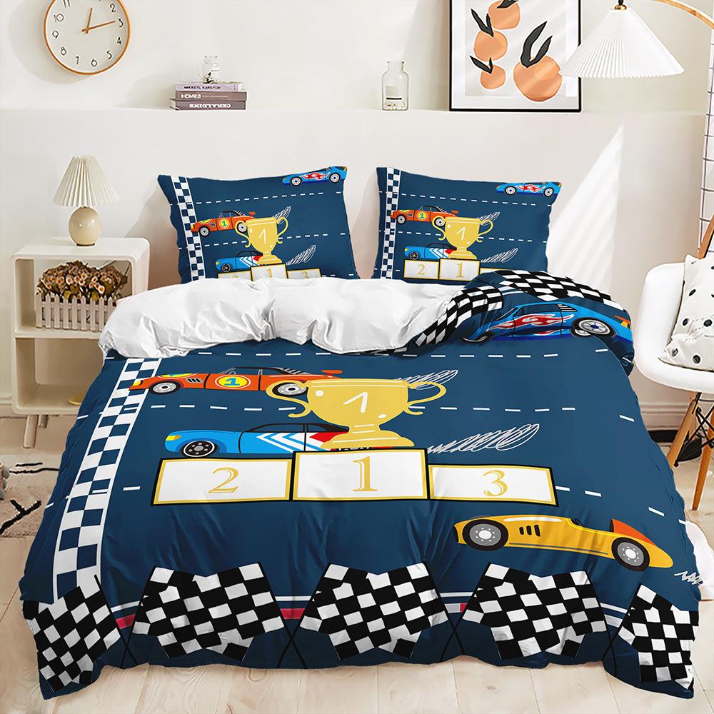 Three-Piece Car Racing Race Quilt Set Two-Piece Bedding Set