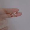 Small Sweet Love Earrings Gentle Zircon Earrings Red Super Flash Earrings New Year Autumn and Winter Earrings