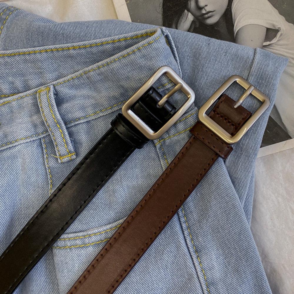 INS Fashion Women's Belt Fashion Black Belt Retro Needle Buckle Jeans Belt Casual Strap Long Skirt Belt
