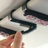 Clipe de decoração de diamante de strass para viseira de sol, suporte para óculos, clipe de conta, óculos de sol portáteis, suprimentos para interior de carro