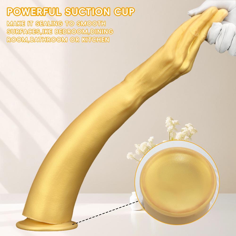 Plug Anale a Pugno in Silicone Dorato per Uomo - Dilatatore Extra Large Masturbatore Finto Braccio