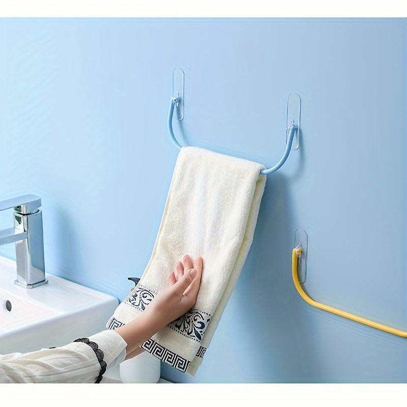 Wall Mounted Plastic Shelves - No-Drill Hanging Shelf for Shoes, Slippers, Towels In Various Rooms - Versatile Bathroom, Kitchen, Entryway Towel Rod