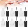 6pcs Empty Nail Polish Glass Bottles Nail Art Clear Bottles with Brush Caps Funnel Steel Ball