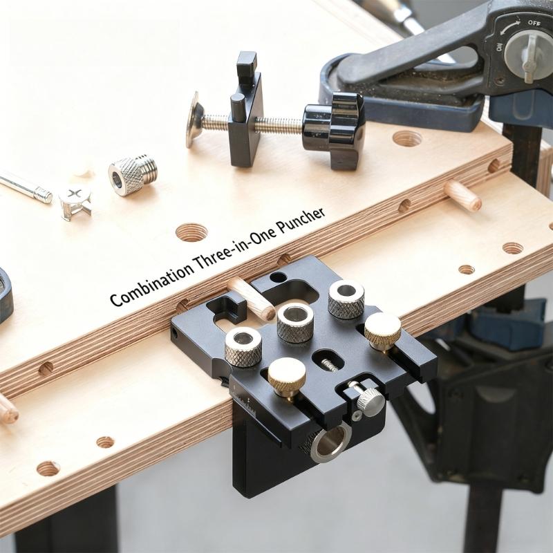 High Precisions Woodworking Hole Punch Tool Dowel Jig for Accurate Locating in Furniture Assembly and DIY Projects