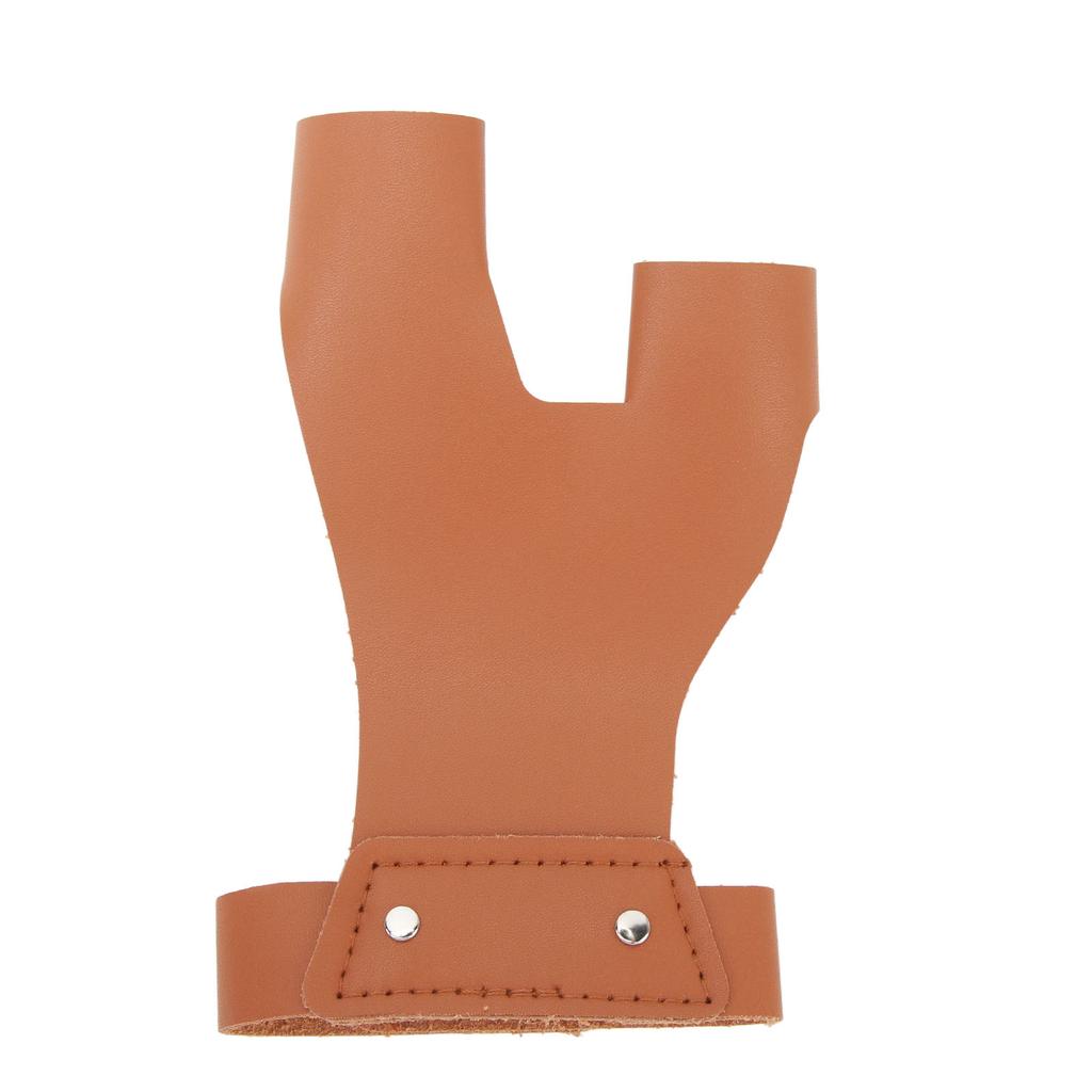 Archery Shooting Glove Brown Hand Guard PU Leather 2 Finger Protector Left Hand Protective Guard