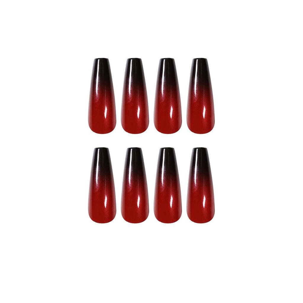 Red and Black Gradient Ballet Press-On Nails, Waterproof & Removable Nail Art Patches