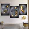 Modern Gold & Silver Figure Statue Canvas Wall Art for Bedroom & Living Room