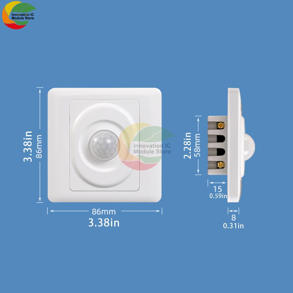 AC 180-220V 3-5m PIR Motion Sensor Switch Infrared Auto Control LED Lamp Lighting Switch Smart Human Body Induction Detector белый