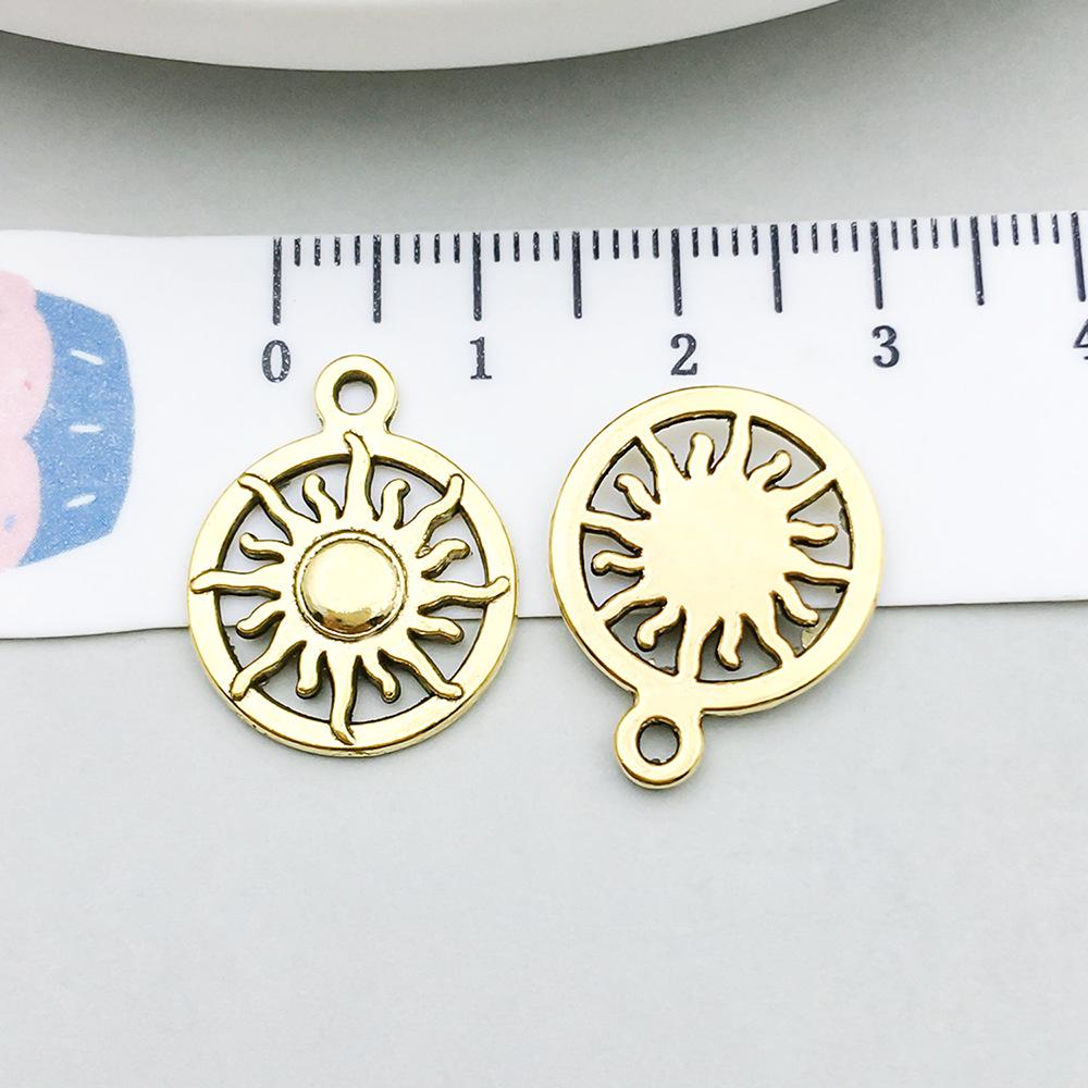 100-Piece Five-Color Alloy Sun, Moon, and Star Pendant Charms for DIY Jewelry