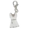 [Q4899] - Pendentif charm argent 'Robe' blanc argenté (rhodié) - 15x10 mm