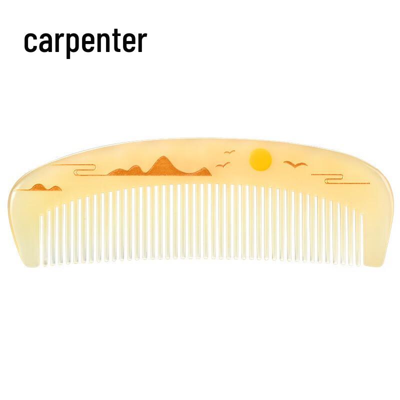 Tan Mujiang Landscape Rhyme Horn Comb Gift Box