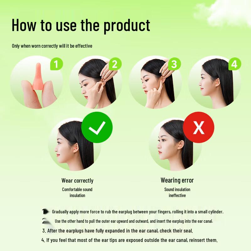 DR.ROOS Noise Cancelling Sleep Earplugs (5 Pairs)