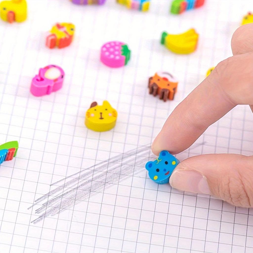 100 ks Mini Kreslené Gumové Ovoce Zvířátka Tvar Dortu Roztomilé Gumy Kancelářské Potřeby Pochvala Dětské Dárky Školní Kancelářské Potřeby ZSY