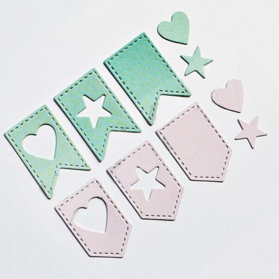 Star Heart Tag Banner Metal Cutting Dies DIY Scrapbook Emboss Paper Card Stencil