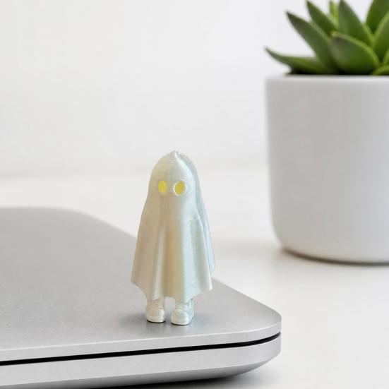 3D Printed Halloween Ghost Figurine Spooky Ghost Statue Movable Joints Ghost Fidget Toy
