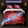Set Biancheria da Letto Personalizzato Bayern Monaco con Nome Testo 1 Copripiumino+2 Federe Logo Calcio Regalo Personalizzato per Occasioni Speciali Decorazione Camera da Letto