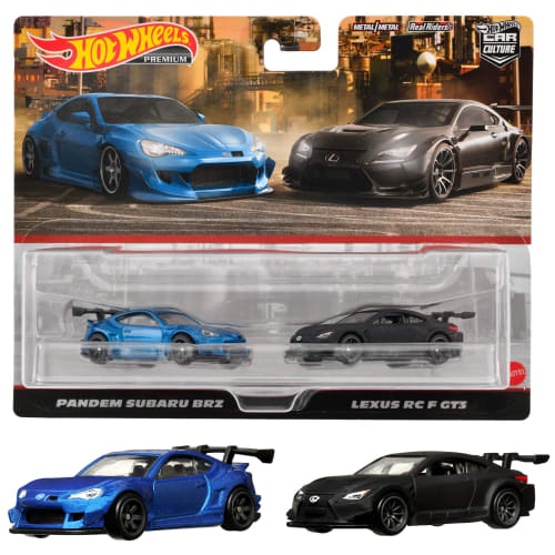 

Mattel Hot Wheels Premium 2-Pack Pandem Subaru BRZ/Lexus RC F GT3 (Ages 3 and Up) HKF51