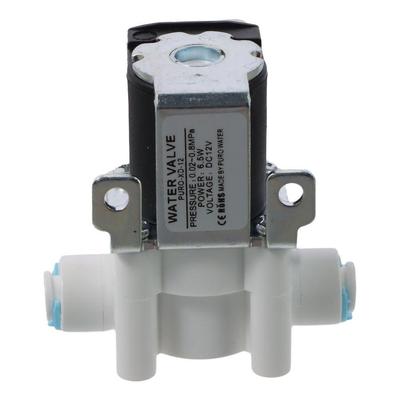 DC 12V Solenoid Valve Copper Plastic Shut Off Valve 0-0.8Mpa with 1/4in Connector Water Purifier Valve