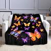 Colorful Butterflies and Stars Design Patterned flannel blanket perfect for the bedroom living room, sofa, or a little nap