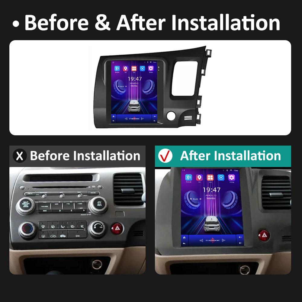 Car Multimedia Video Radio Player WIFI for Honda Civic 2005 2006 2007 2008 - 2012 Android OS Wireless Carplay GPS Navigation 4G