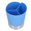 Straw Dispenser Blue Sturdy Durable 3 Compartments Stable Wide Application Straw Holder for Home