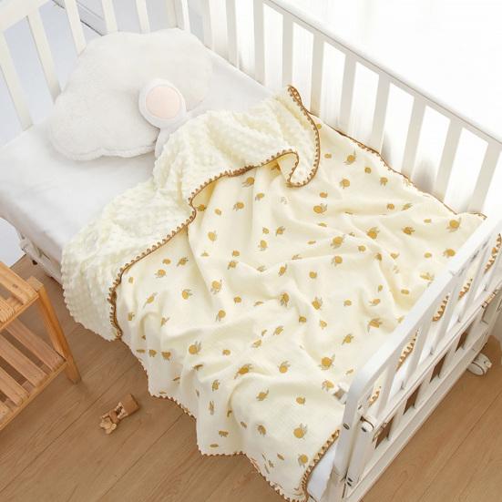 Baby Blanket Soft Double-Layer Design Printing Pattern Sleeping Blanket Easy Care Fabric Newborn Baby Blanket