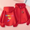 Kinder Reißverschluss Stil Buchstaben CR7 Rosa Strickjacke Kapuzenpullover Sweatshirt Mädchen Junge 3-12 Jahre Freizeit Mode Trend Oberteil Sportjacke Kleidung