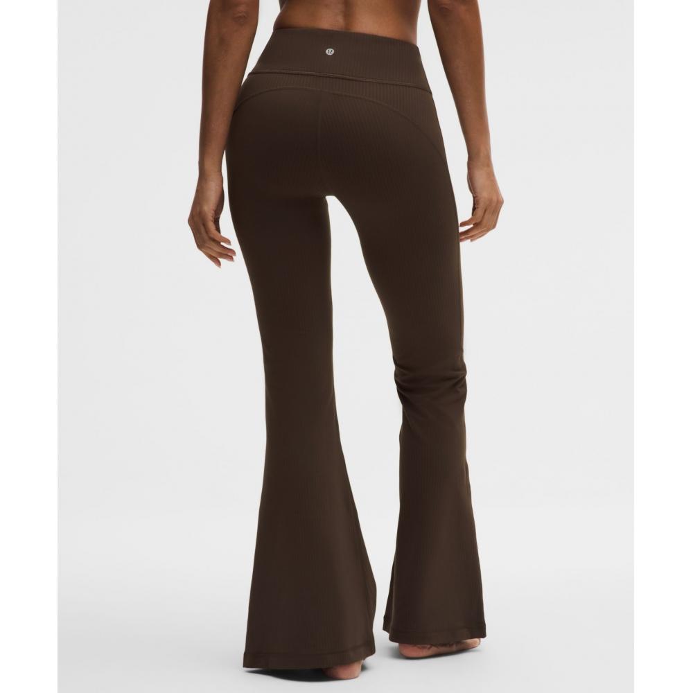 Lululemon Groove High Rise Ribbed Wide Flare Pant Walnut Crunch