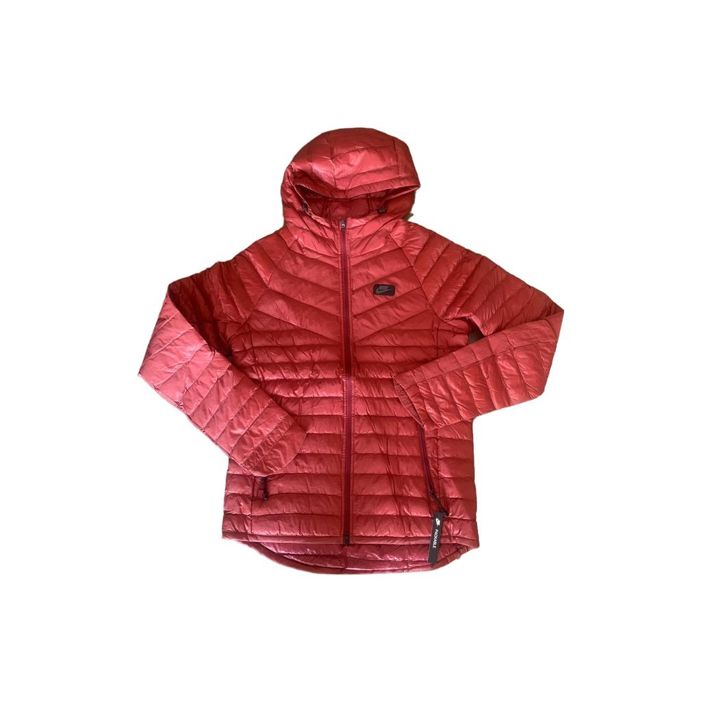 Nike Sports Lifestyle Series Warm Hooded Zipper Down Jacket Men Jackets Burgundy 943373-674