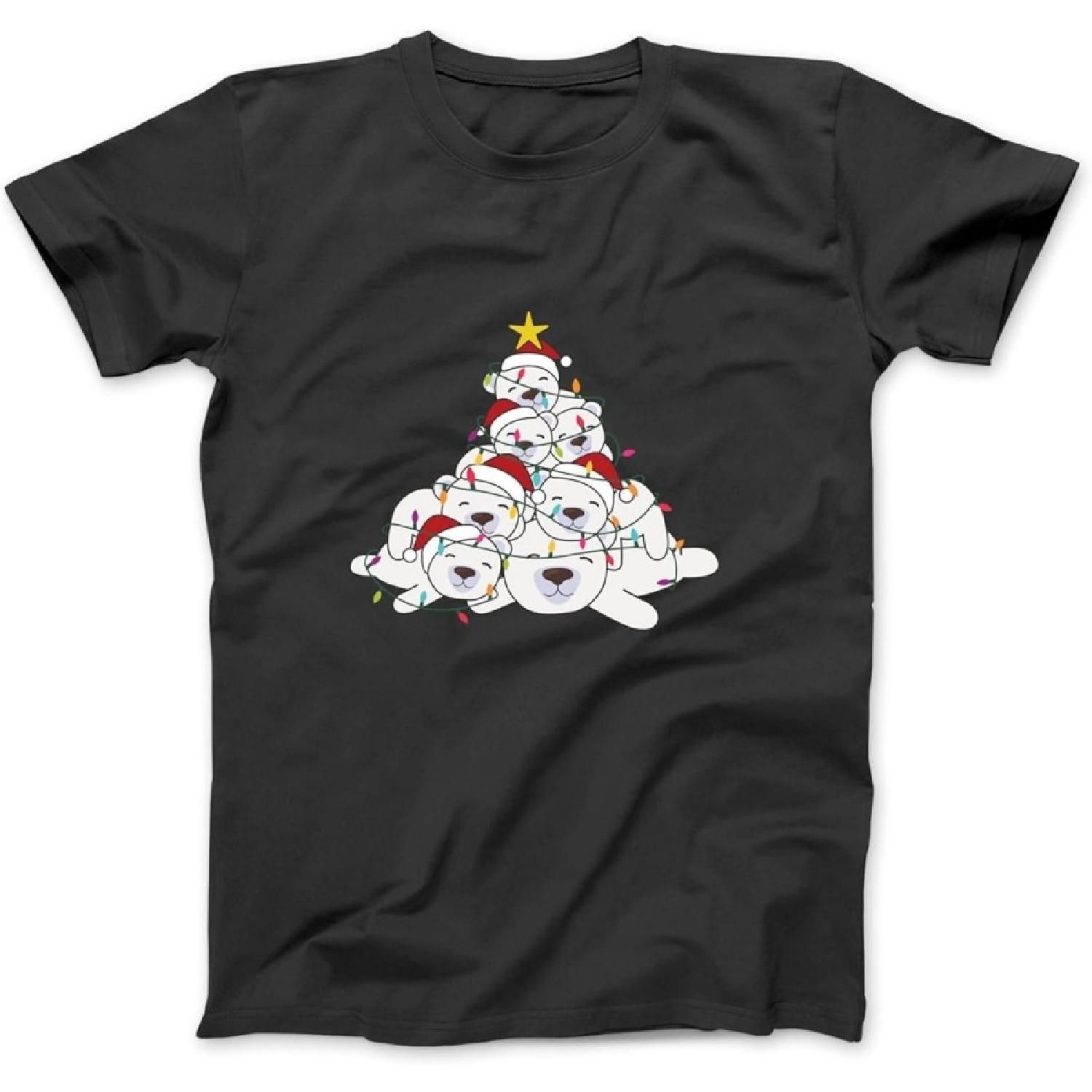 Polar Bear Christmas Tree Funny Animal Christmas Polar Bears Long Sleeve, T-Shirt, Sweatshirt Hoodie for Men, Women, Kids S