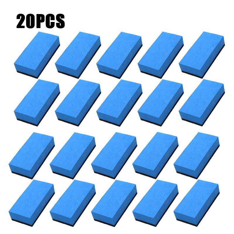 5/10/20pcs Car Ceramic Coating Sponge Applicator Glass Nano Sponges Automobile Blue Square Sponge And Cloth
