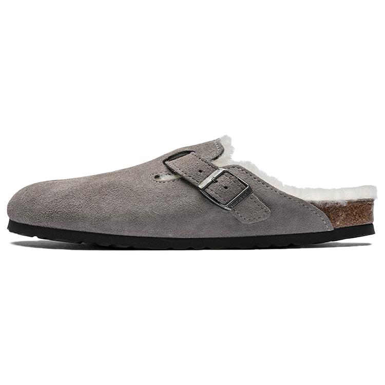 Boston Birkenstock Shearling Suede  Stone Coin  1017650 39
