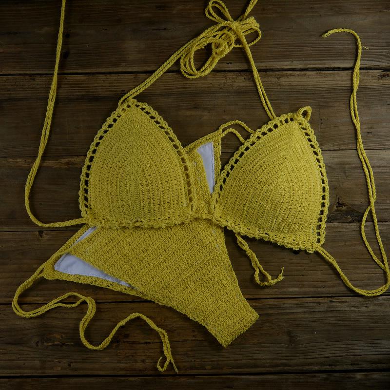 Handmade Crochet Cotton Push-up Bikini Set
