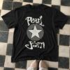 Pearl Jam Logo Gwiazdy Czarny T-shirt unisex Styl Vintage Koszulka Zespołu