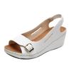 Summer New Wedge Heel Platform Sandals Large Size One Word Fish Mouth Wedge Heel Platform Sandals