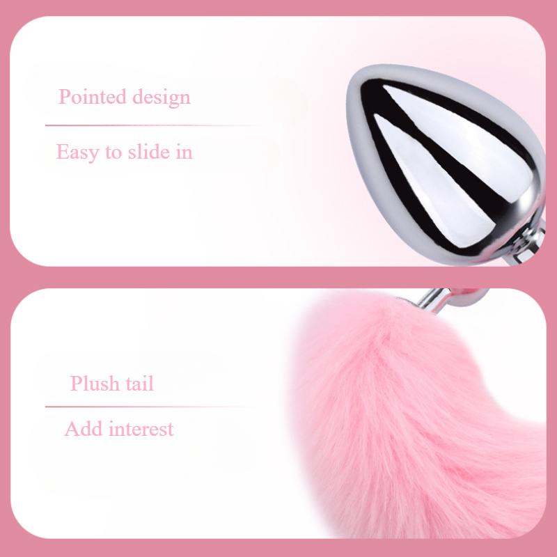 1.8/2.2CM Sexy Fox Anal Plug Mini Tail Anal Toys for Beginner Stainles Steel Cosplay Sex Toys for Couple Men Woman Adult Product