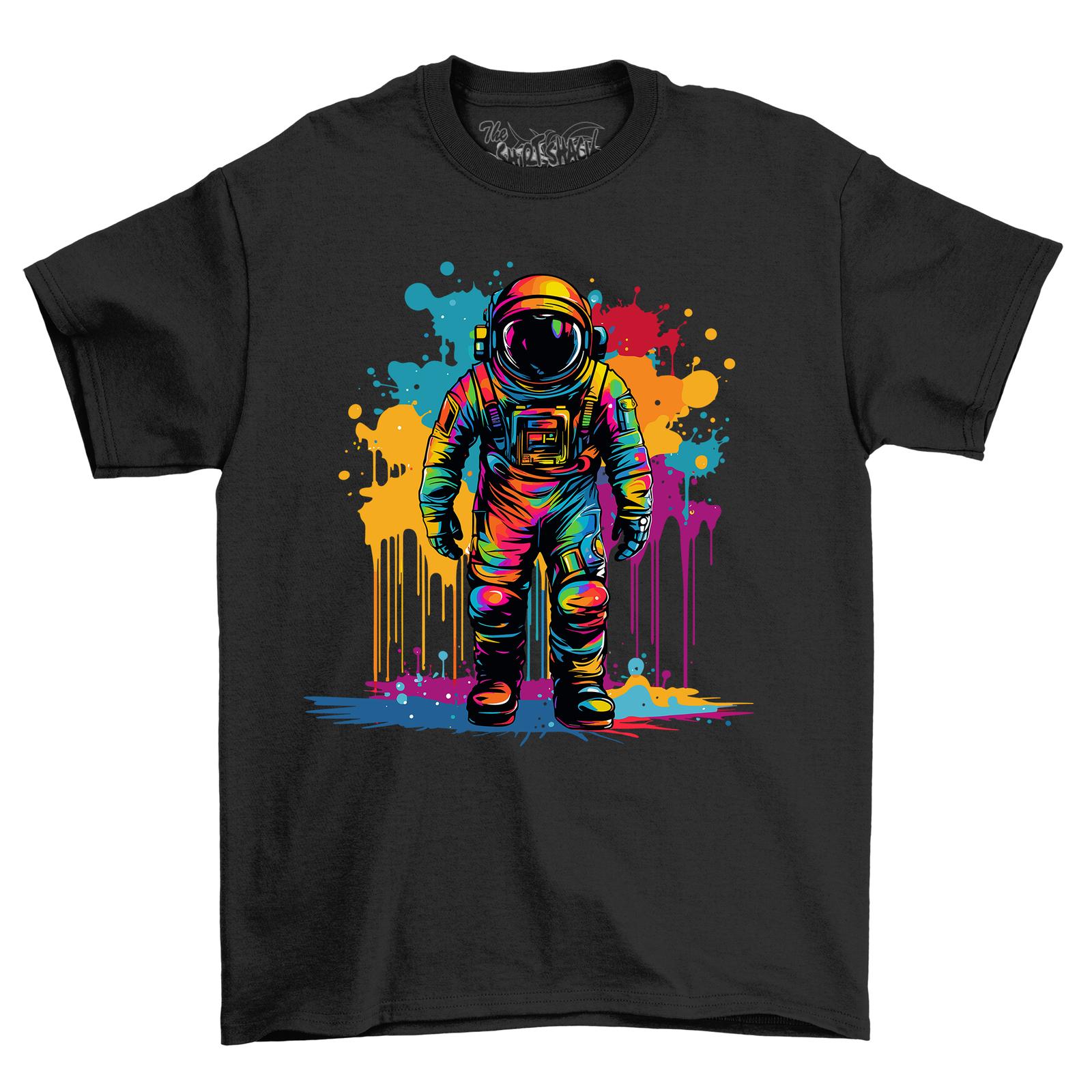 Space Astronaut Paint Drip Design T-Shirt Mens Womens Tees Top - Funny and Out of This World! Unisex XL
