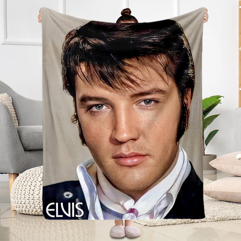 Love Elvis Presley Blanket Durable Comfort Great for Office Chair Bedding Chair All-Season Use Playful Design Birthday Christmas Gift Blanket