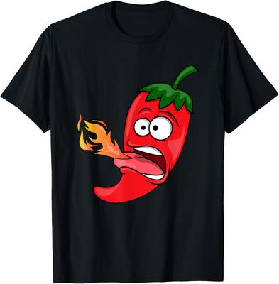 Chili Pepper Breathing Fire Men TShirt Short Sleeve Casual 100 Cotton Shirt