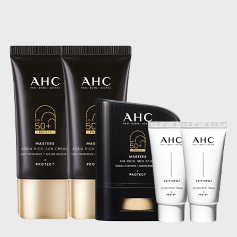 

AHC Masters Aqua Rich Sun Cream Duo Set + Air Rich Sun Stick 14g + (GIFT) Cleansing Foam 30ml x 2