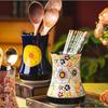 European Painted Ceramic Draining Chopsticks Barrel Kitchen Food Containers Storage Jars Knives and Forks Spoons Storage Boxes