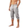 Men’s Casual Loose Fit Capri Pants Button Fly Cropped Trousers with Pockets Lightweight Breathable Design for Everyday Wear