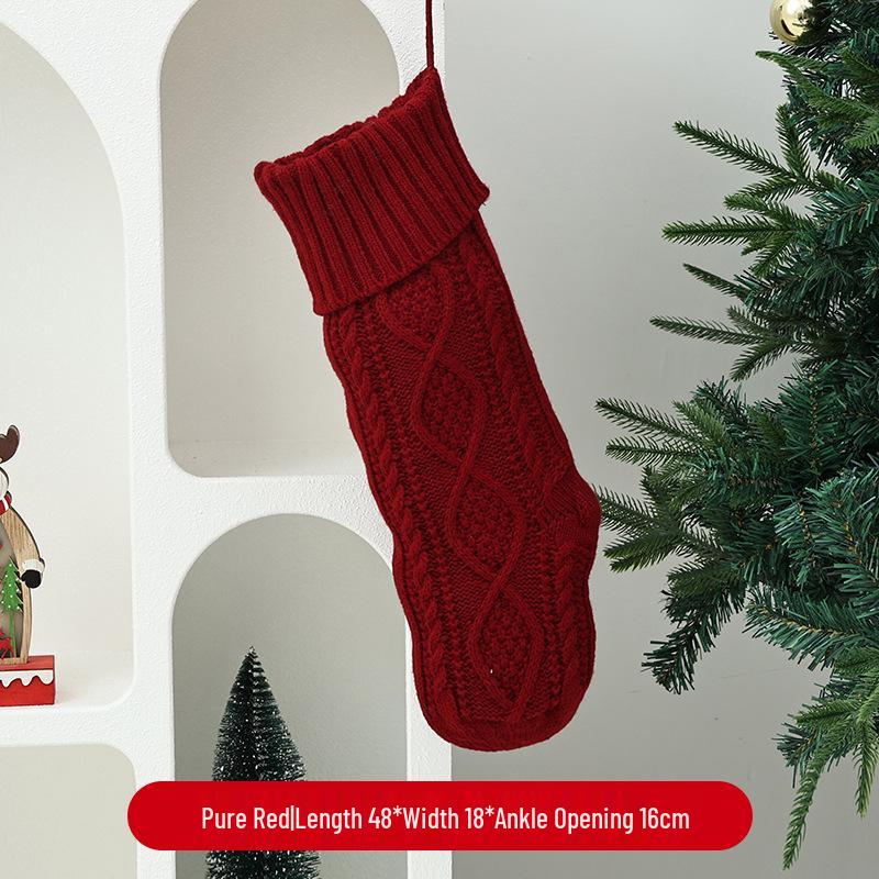 Pink Cartoon Christmas Stockings: Children's Gift Bags with Rooftop Santa Design for Candy & Tree Decorations