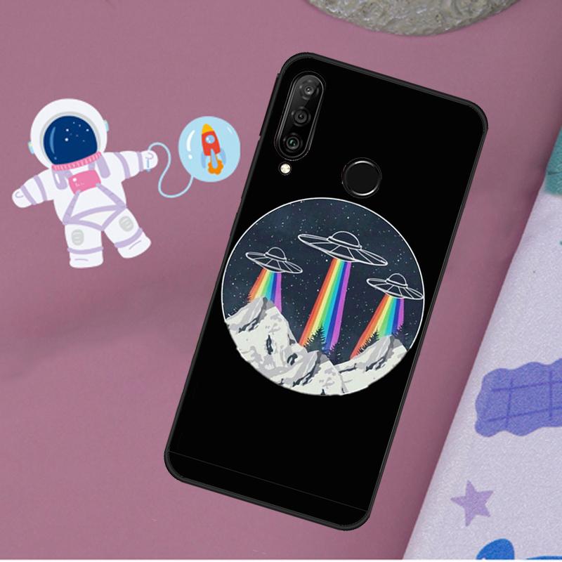 Cartoon Space Alien UFO For Huawei Nova 11i 7i 8i 12i 12s Y73 Y70 Y90 Y60 Y72 Y61 Y91 9 10 SE P40 Lite P30 Pro Case