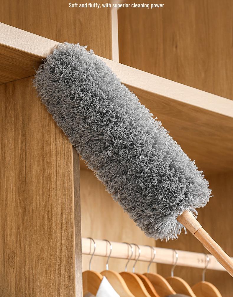 Retractable Wool Static Electric Feather Duster - Extended Cleaning Tool