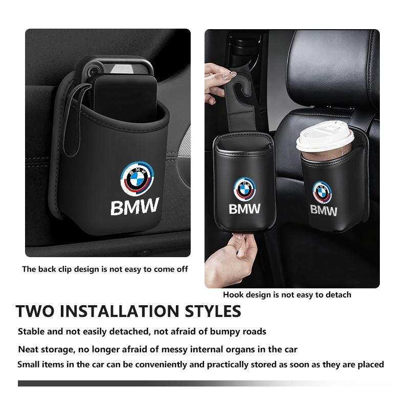 Leather Car Seat Cup Holder Hang Drink Storage Box Accessorie For BMW M M2 M3 M4 M5 M6 E46 E90 E60 F30 E39 X1 X3 X4 X5 bzcp38