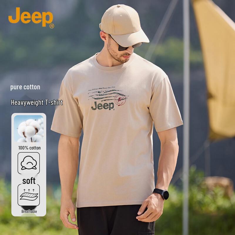 JEEP Men s 2025 Summer Cotton Blend Short Sleeve T-Shirt XL