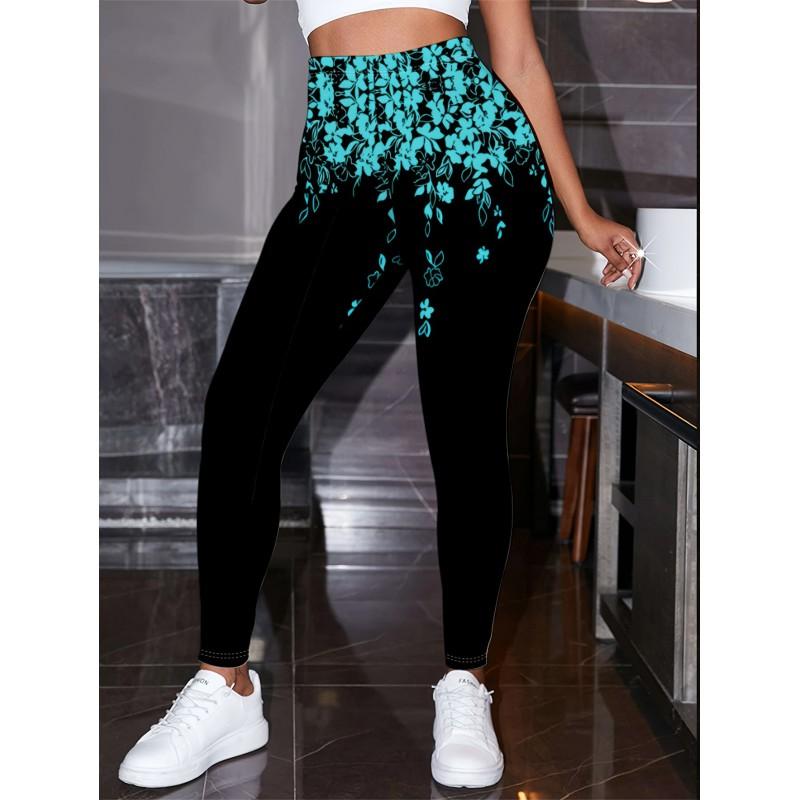 2026 Womens High-Waist Printed Yoga Leggings Casual Slim Fit Activewear Pants