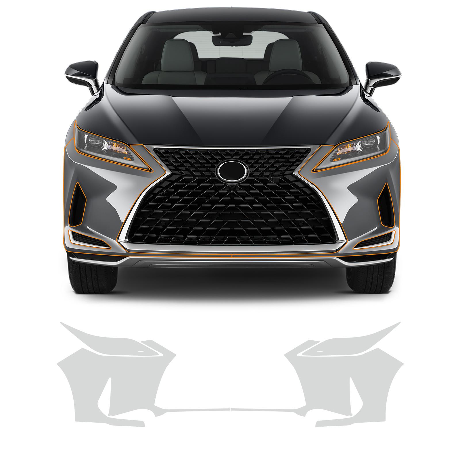 TPU Protective Film for Lexus RX Series 2020-2022 Interior Panels Front bumper красный